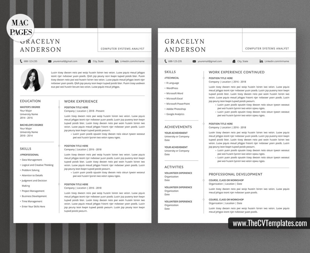 apple pages templates resume