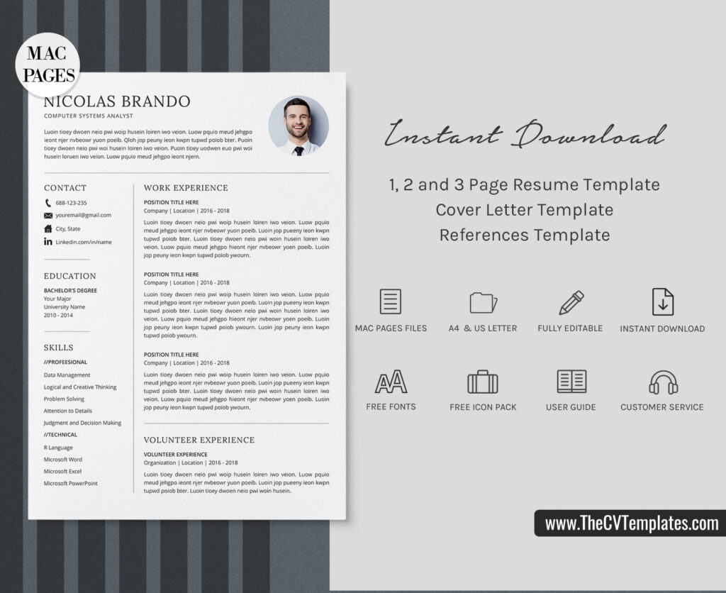 resume templates for pages mac