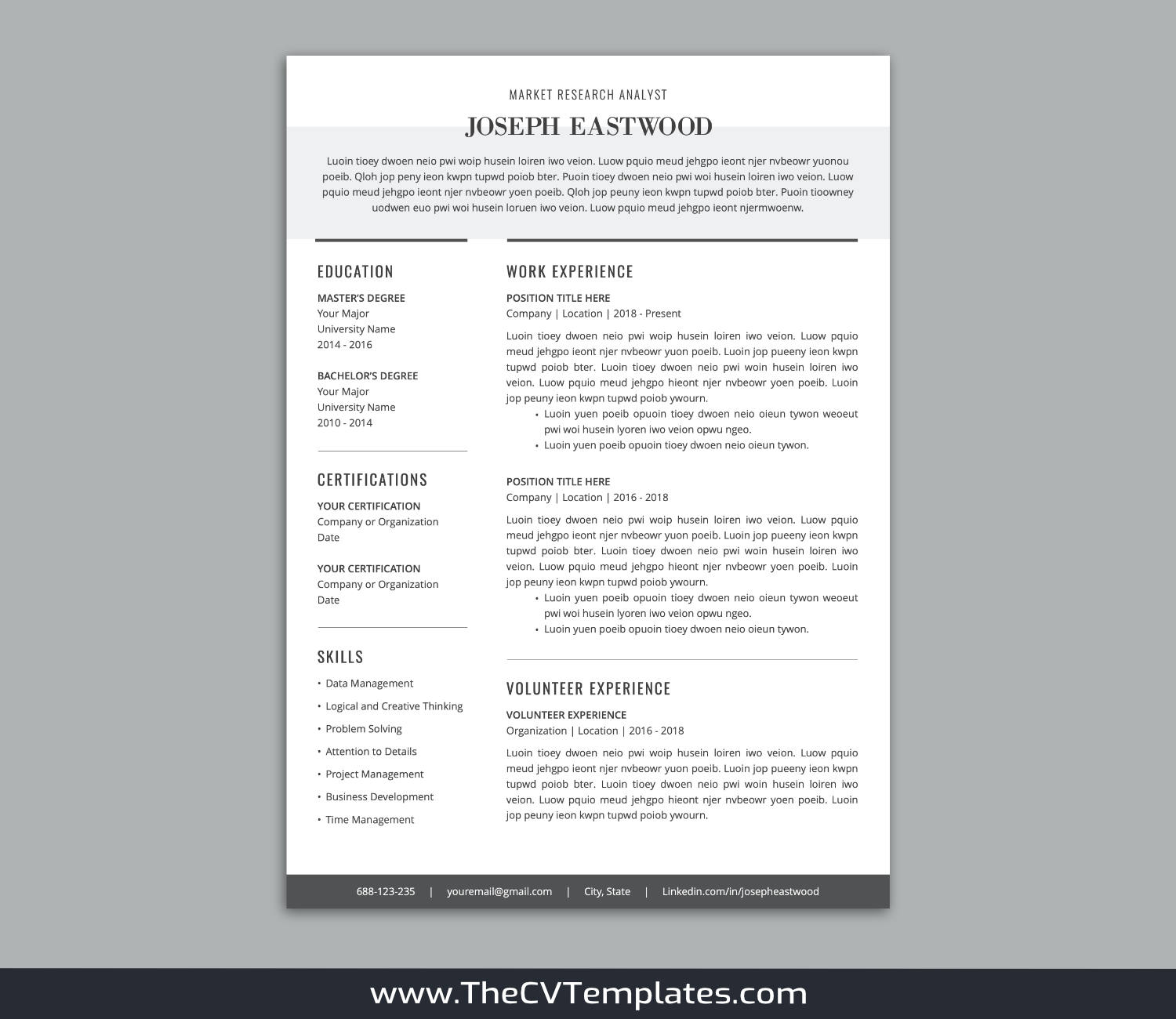 TheCVTemplates.com-resume templates for ms word