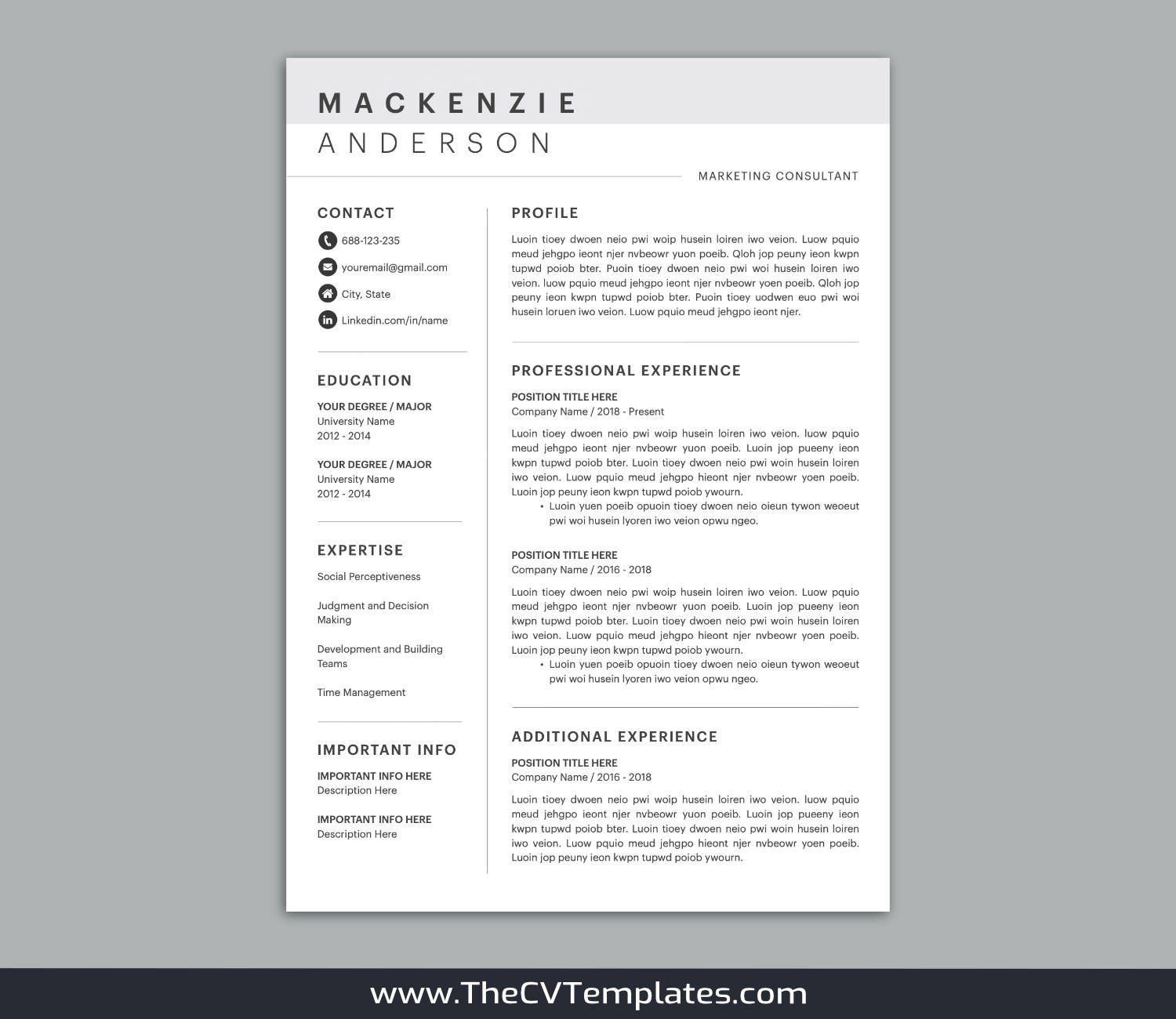TheCVTemplates.com-resume templates for ms word