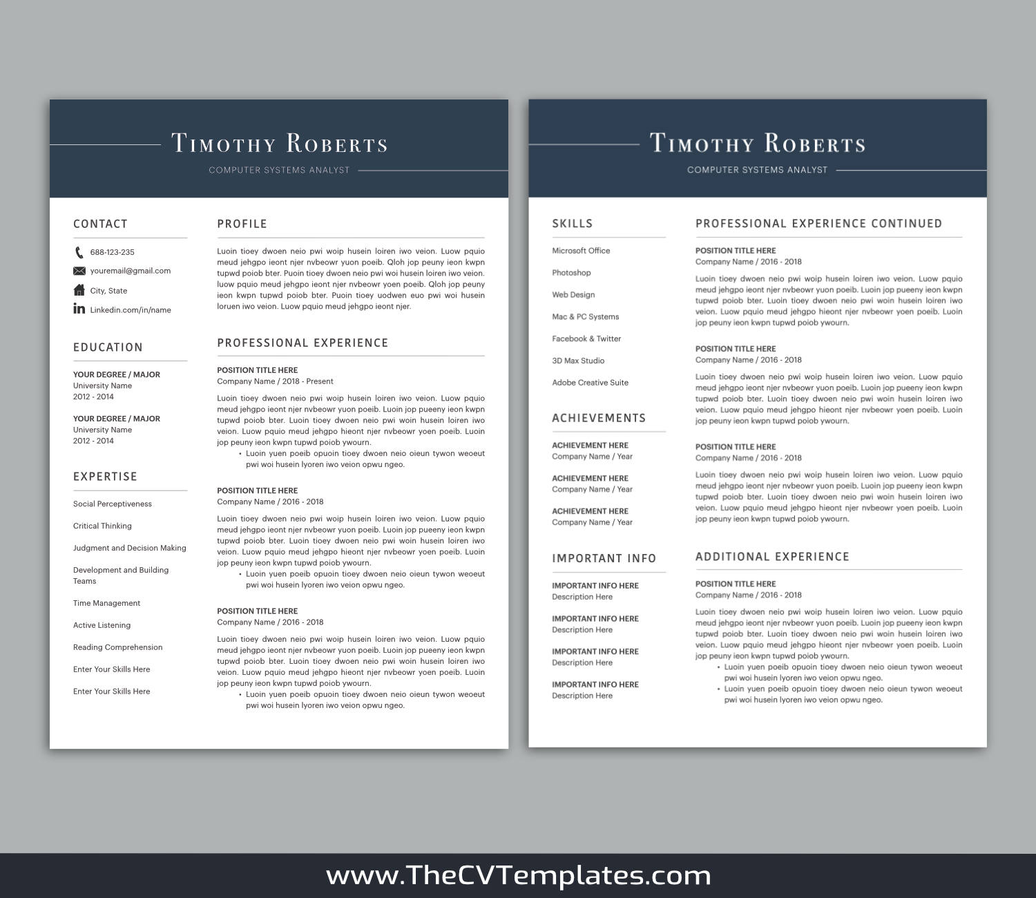 TheCVTemplates.com-resume templates for ms word