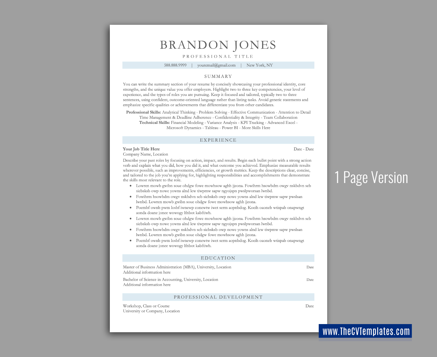 thecvtemplates.com-ATS professional resume templates