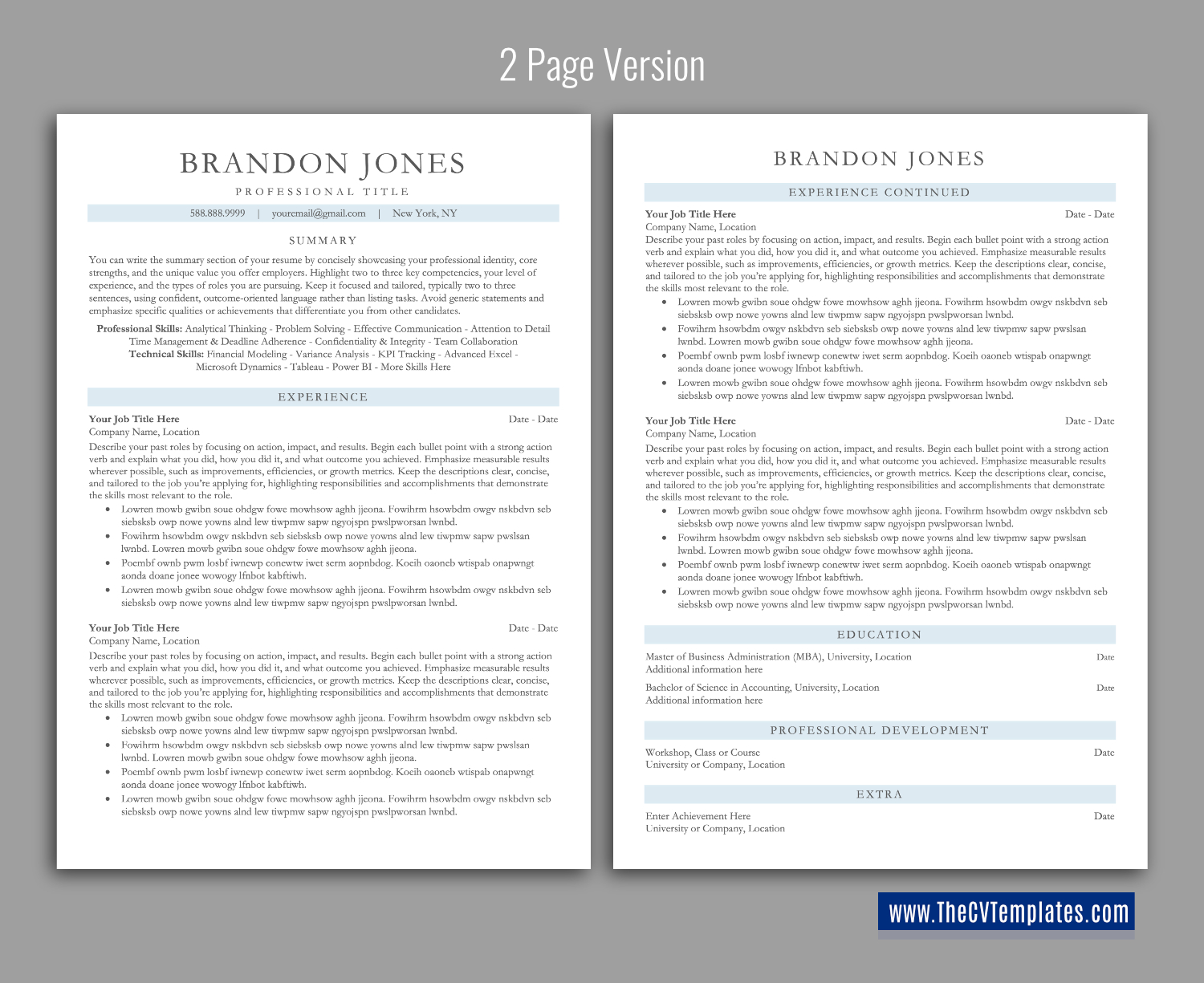 thecvtemplates.com-ATS professional resume templates