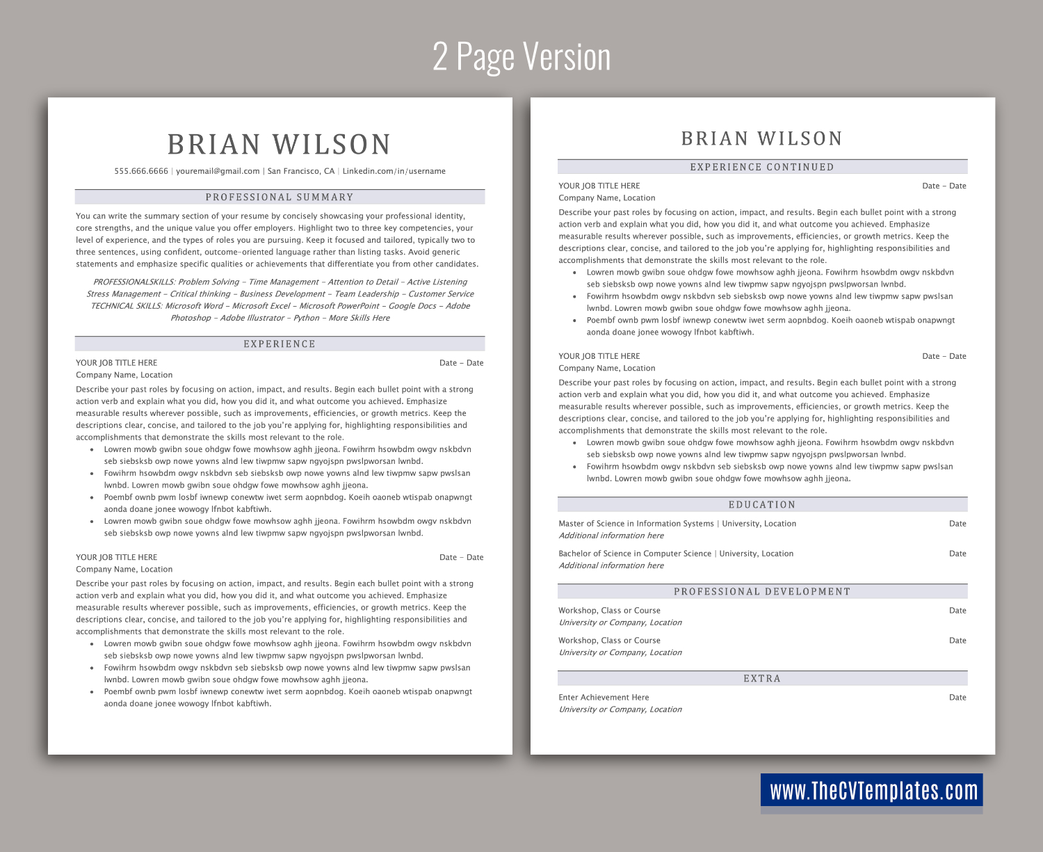 thecvtemplates.com-ATS professional resume templates