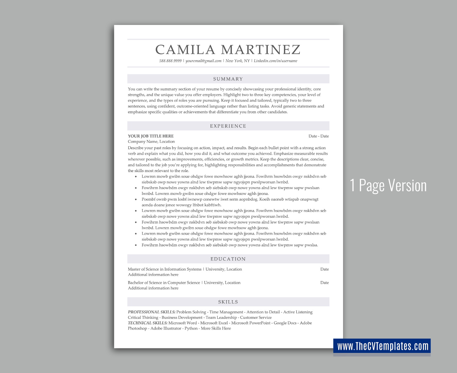 thecvtemplates.com-ATS professional resume templates