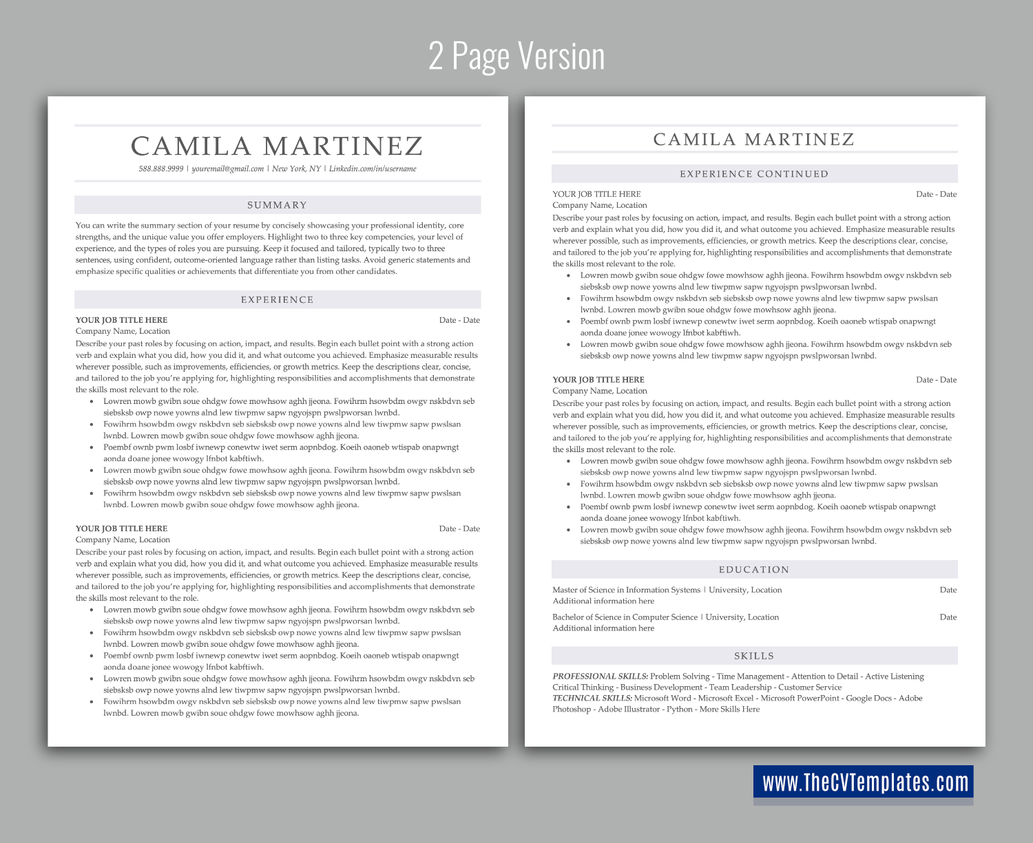 thecvtemplates.com-ATS professional resume templates