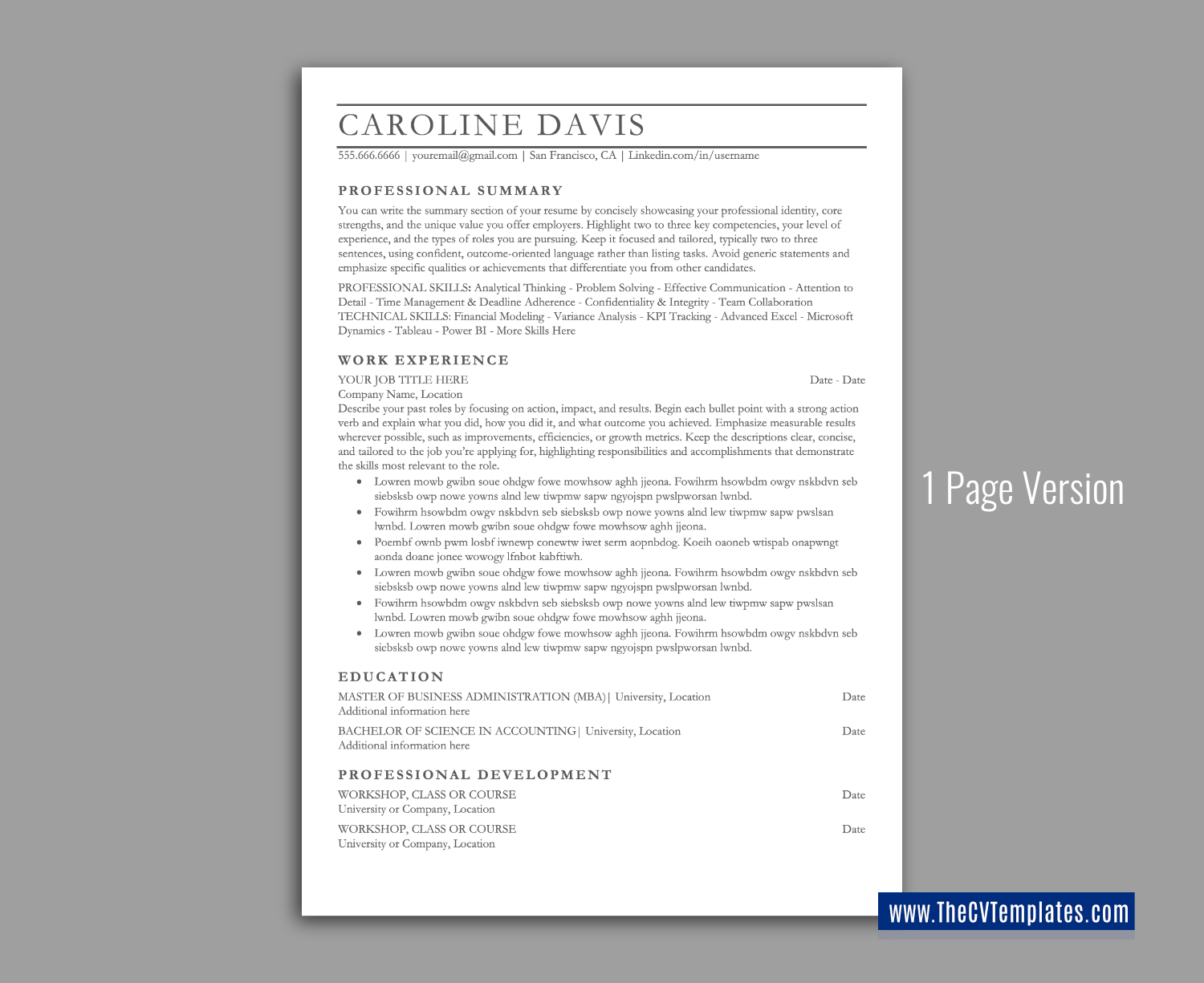 thecvtemplates.com-ATS professional resume templates
