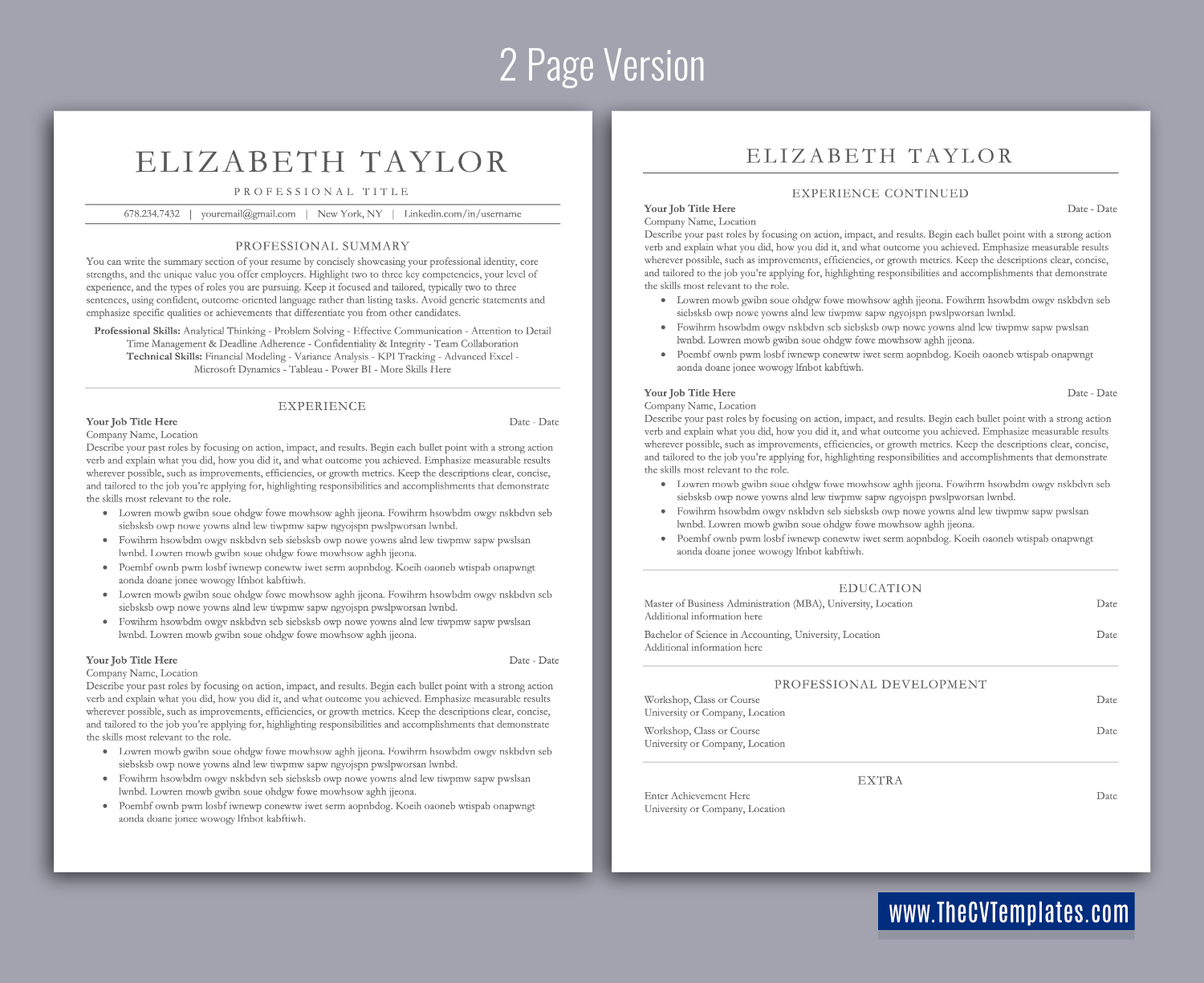 thecvtemplates.com-ATS professional resume templates
