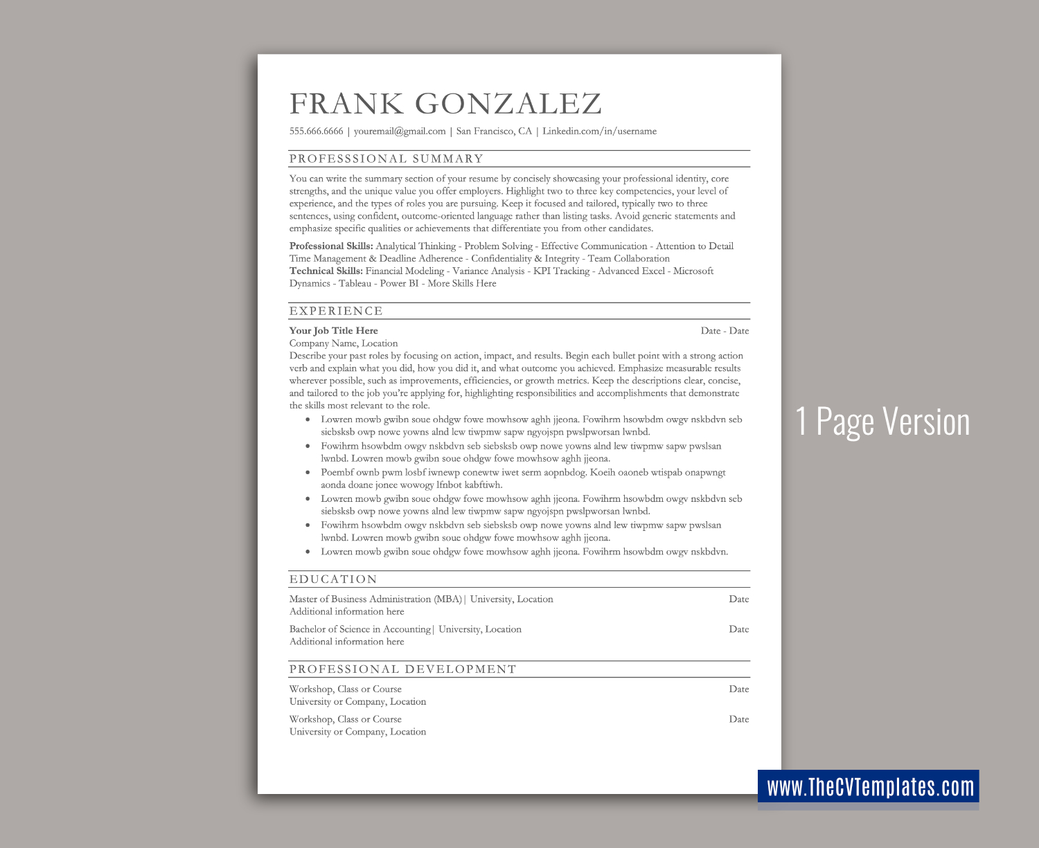 thecvtemplates.com-ATS professional resume templates