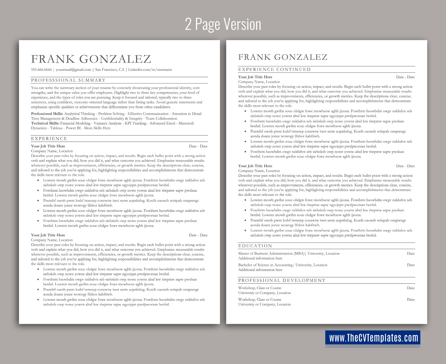 thecvtemplates.com-ATS professional resume templates
