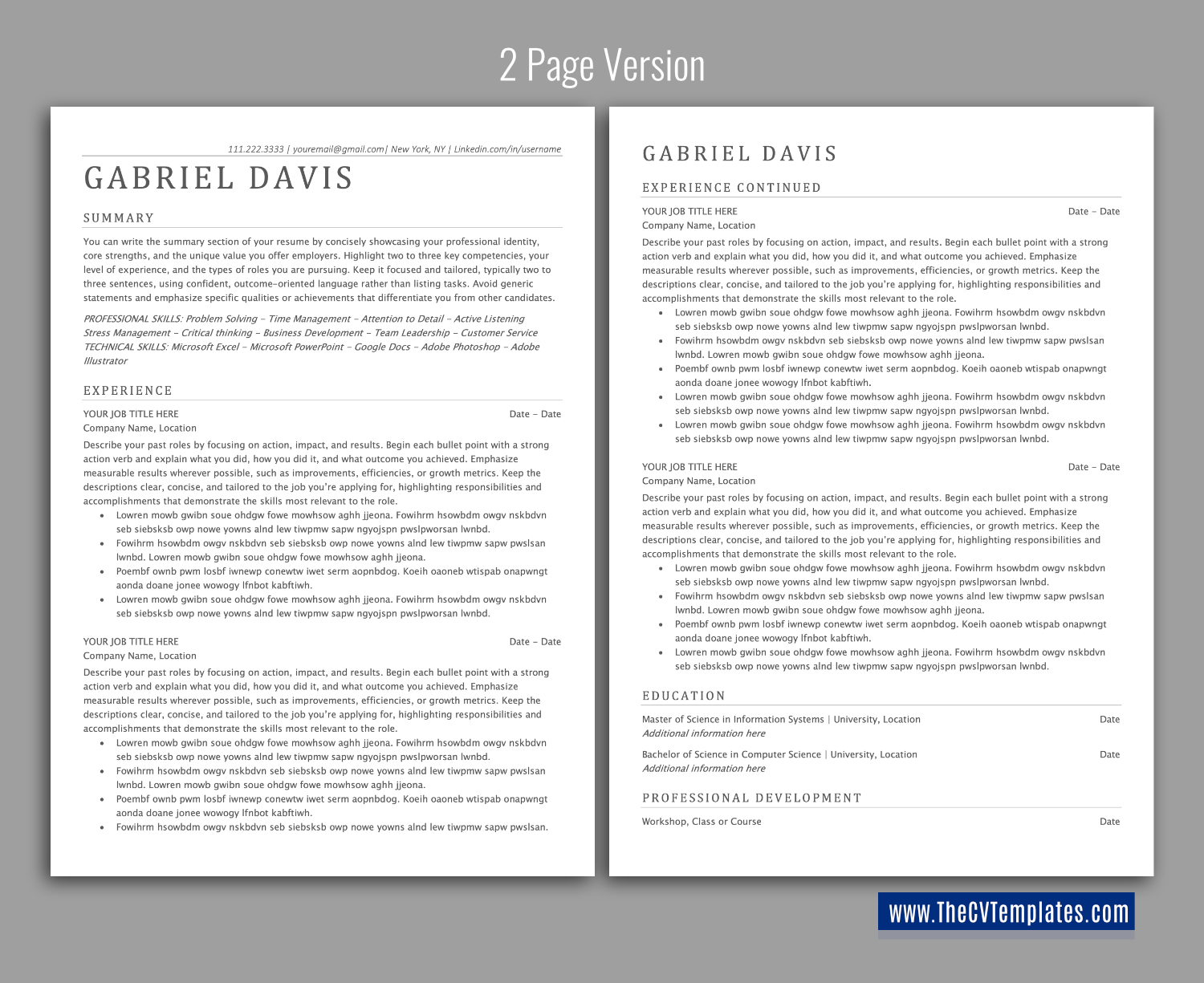 thecvtemplates.com-ATS professional resume templates