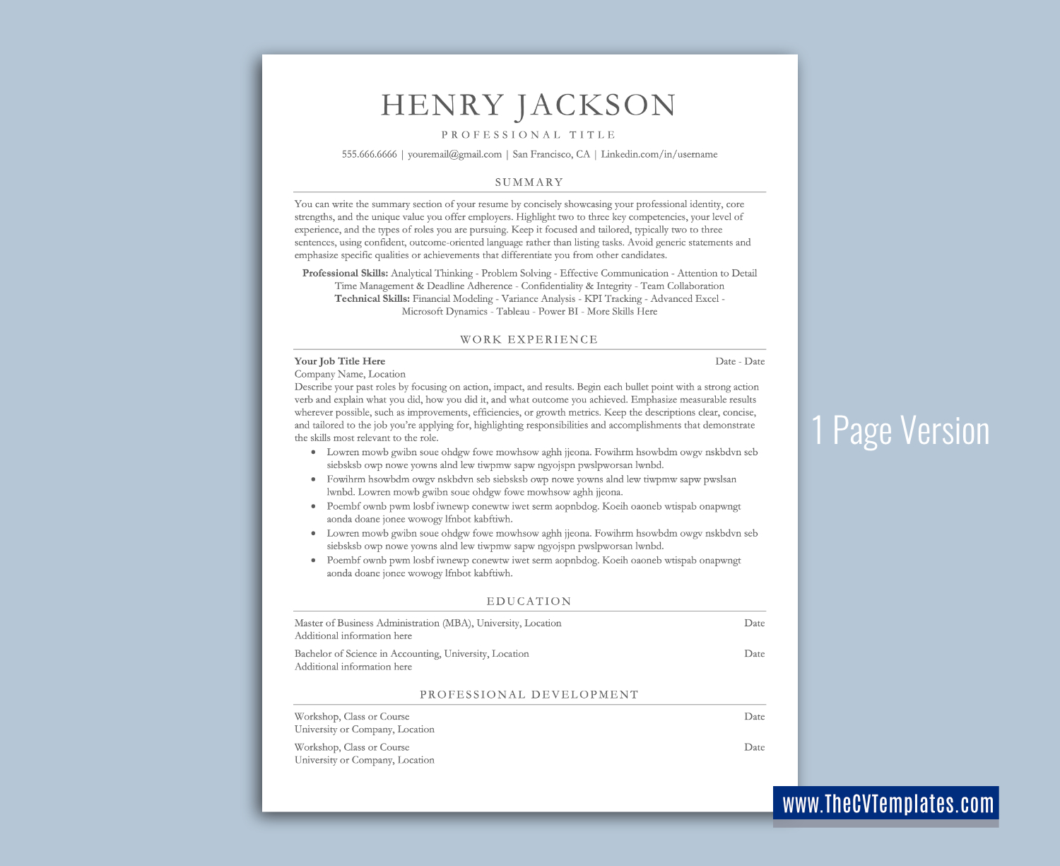 thecvtemplates.com-ATS professional resume templates
