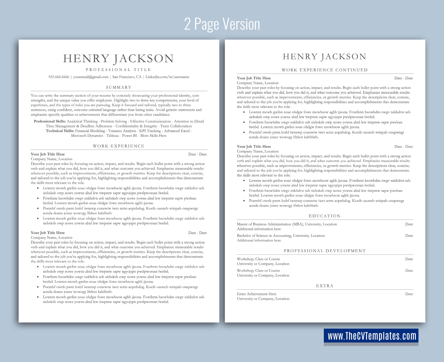 thecvtemplates.com-ATS professional resume templates