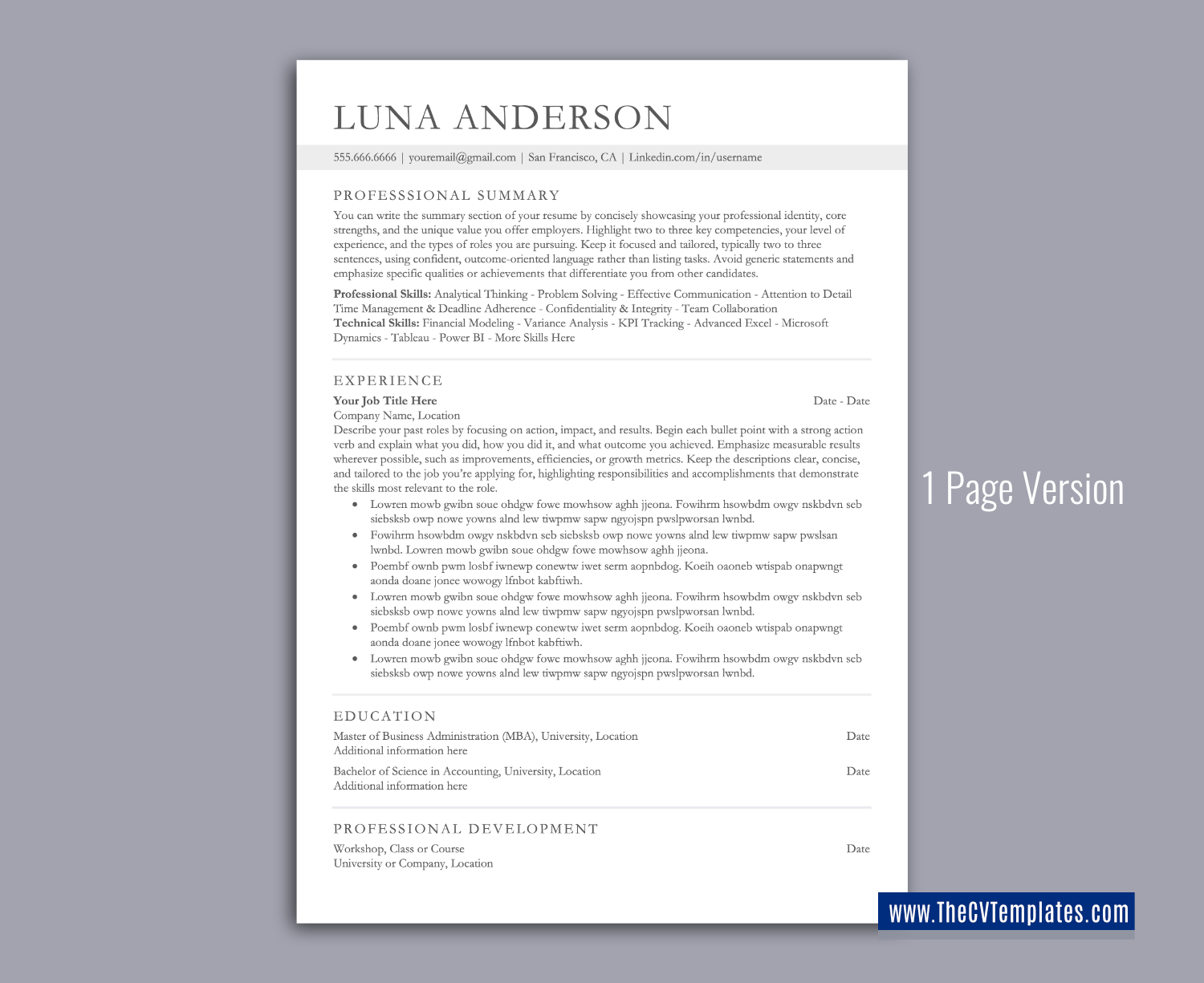thecvtemplates.com-ATS professional resume templates