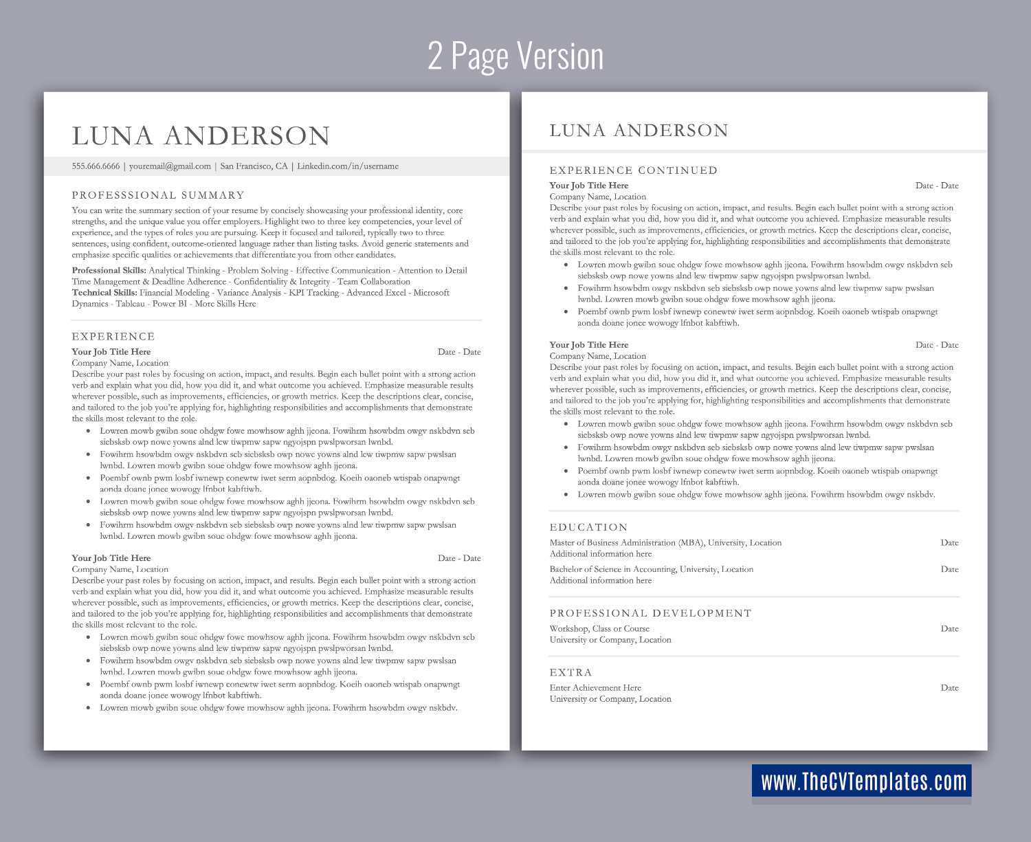 thecvtemplates.com-ATS professional resume templates