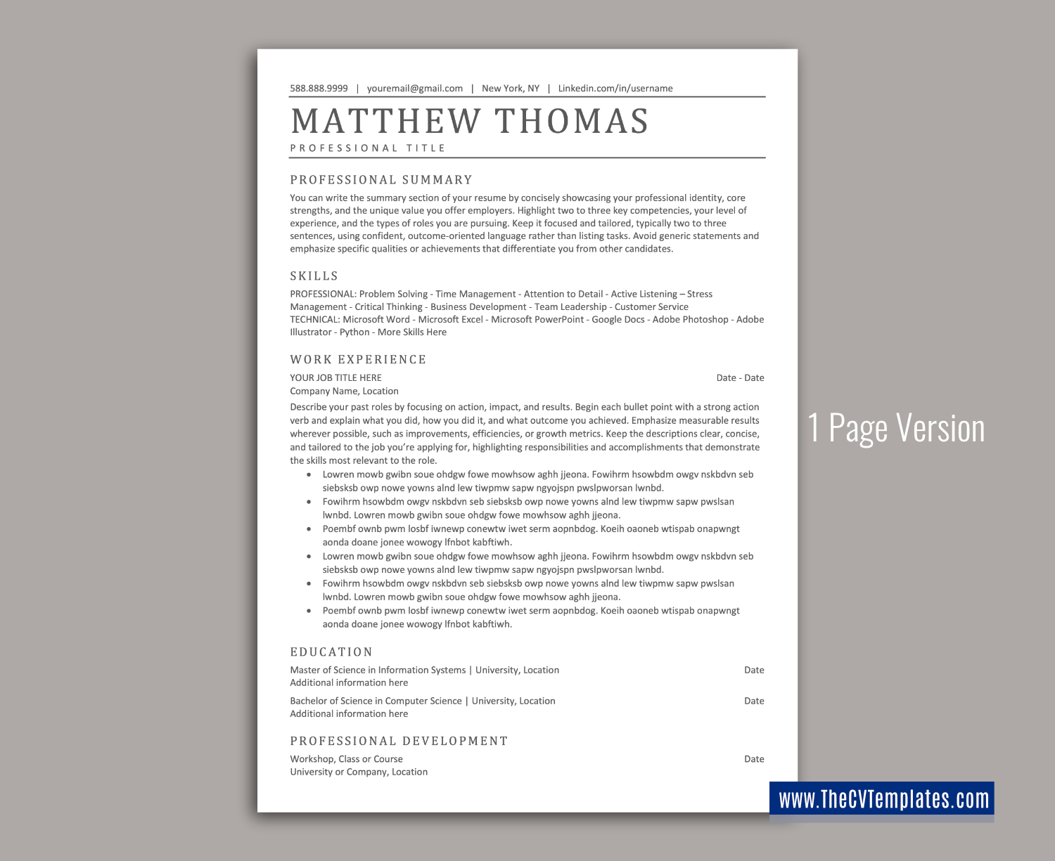 thecvtemplates.com-ATS professional resume templates