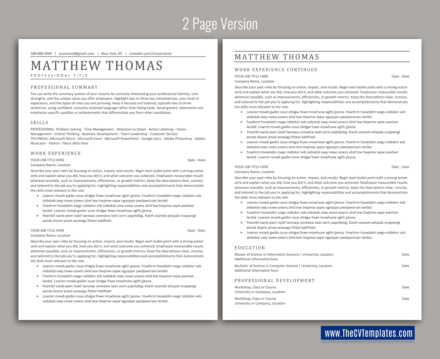 thecvtemplates.com-ATS professional resume templates