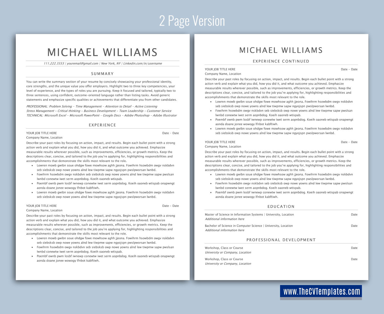 thecvtemplates.com-ATS professional resume templates