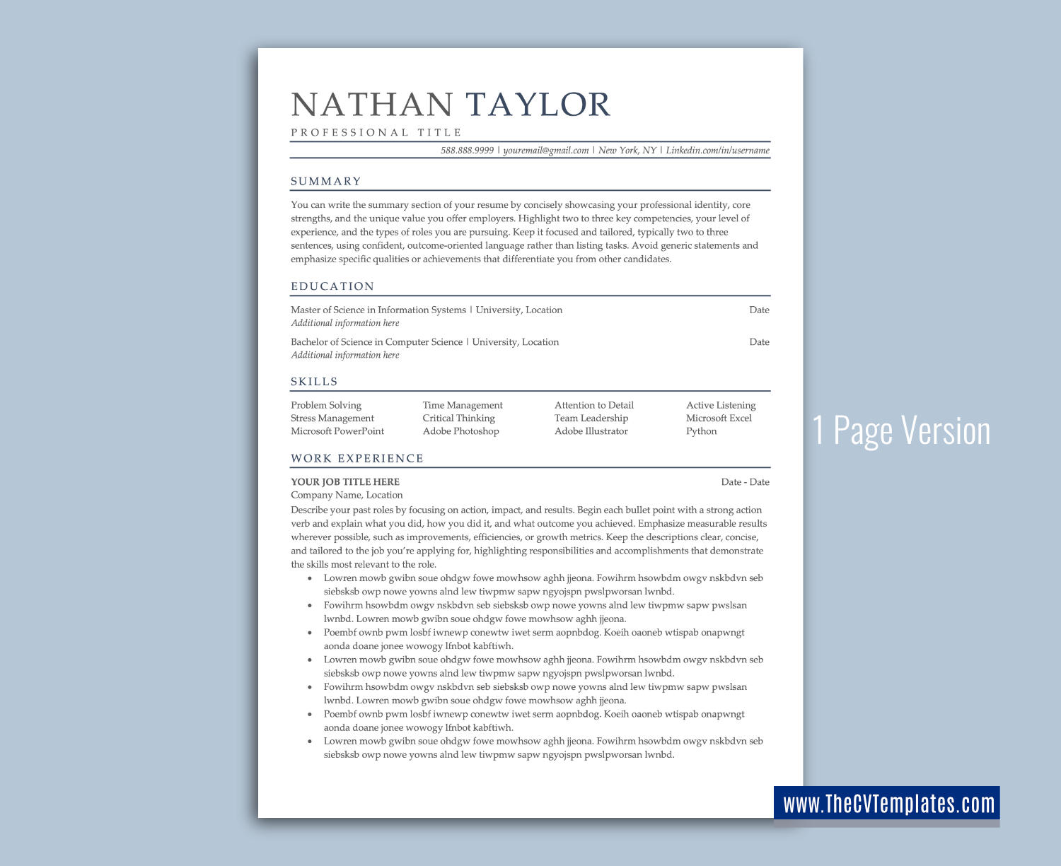 thecvtemplates.com-ATS professional resume templates