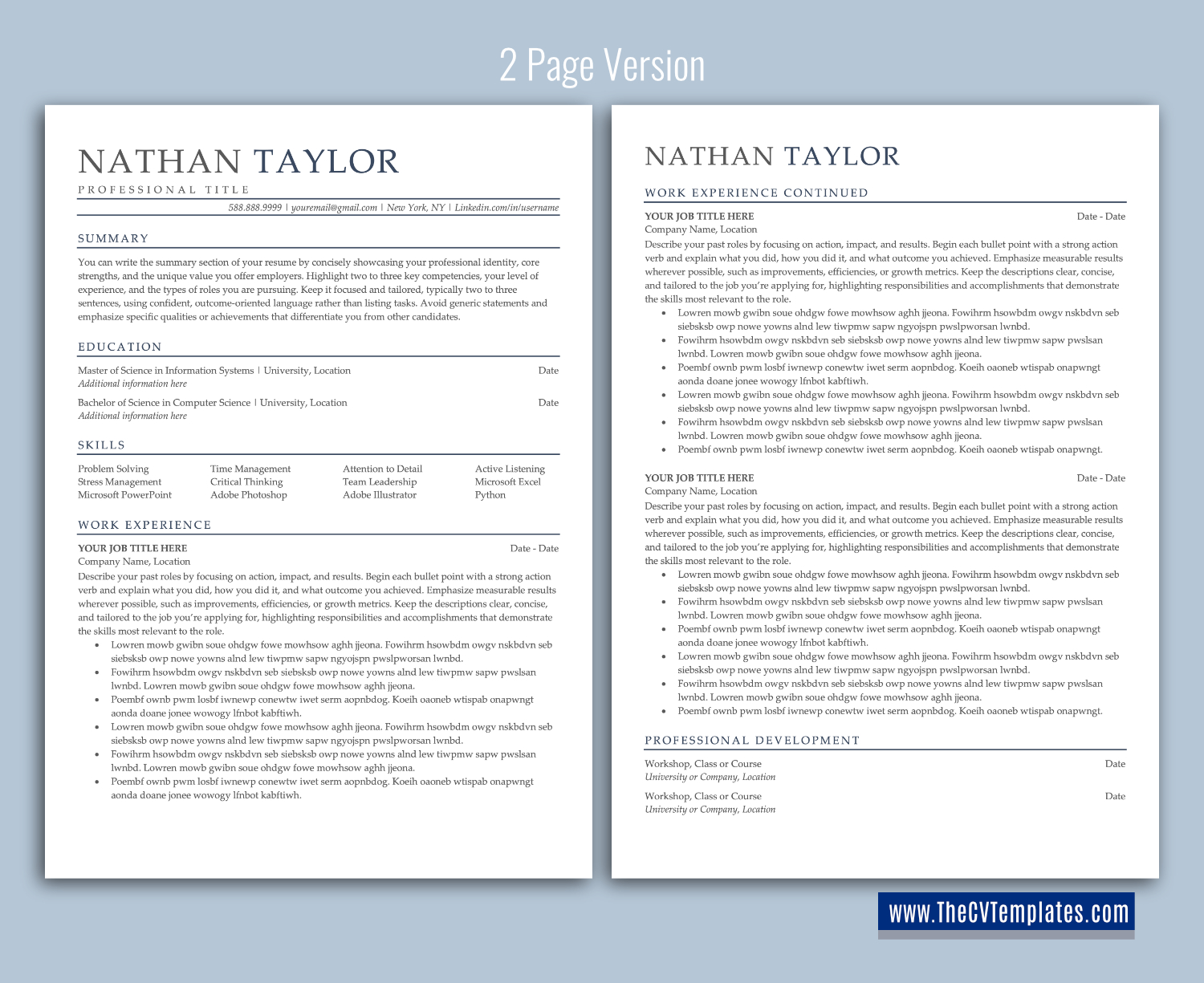 thecvtemplates.com-ATS professional resume templates