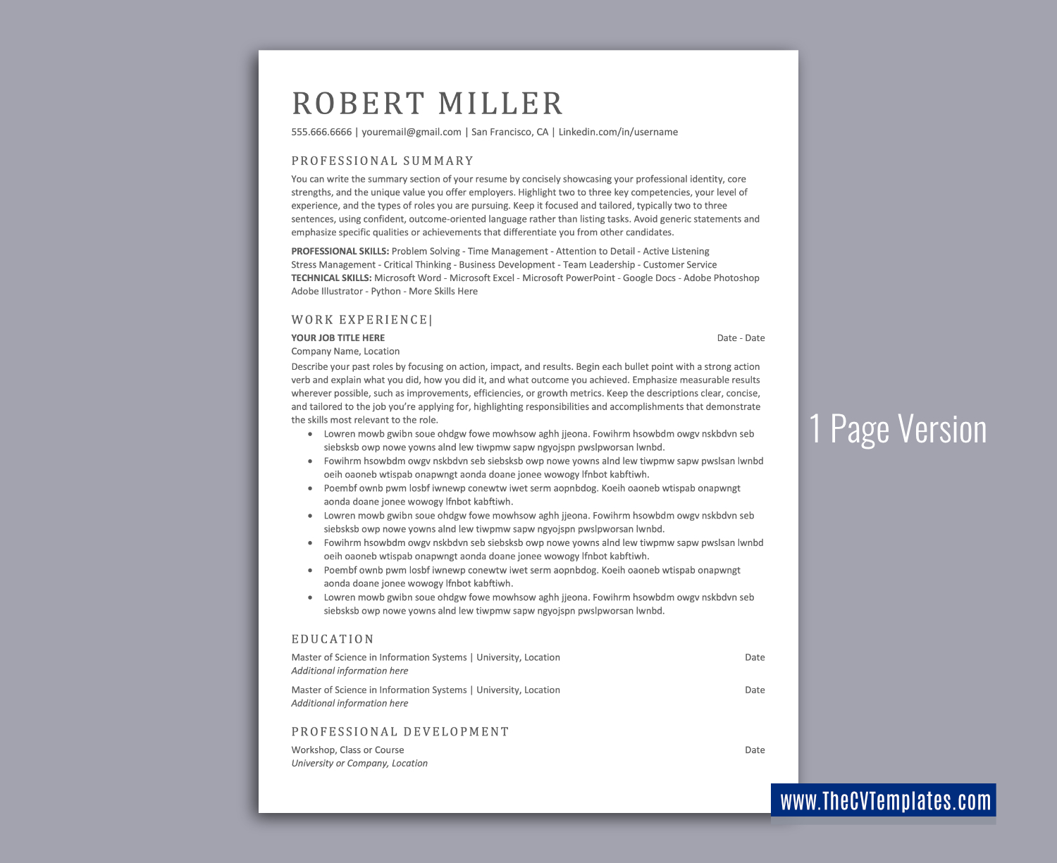 thecvtemplates.com-ATS professional resume templates