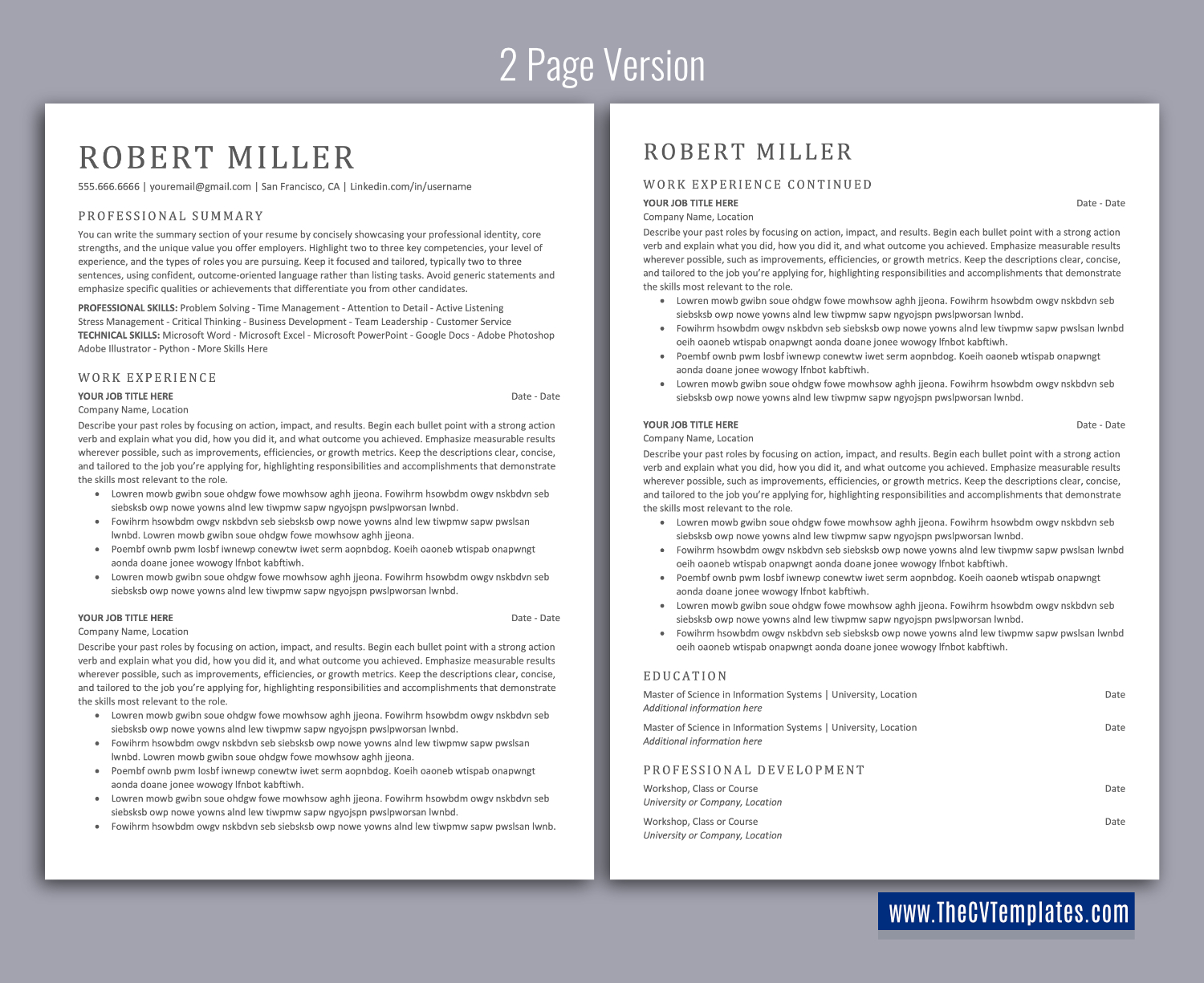 thecvtemplates.com-ATS professional resume templates