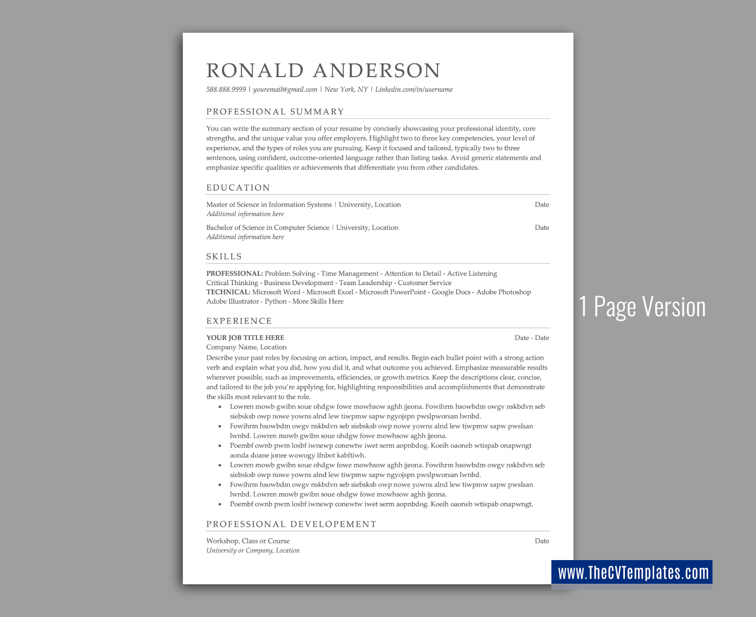 thecvtemplates.com-ATS professional resume templates