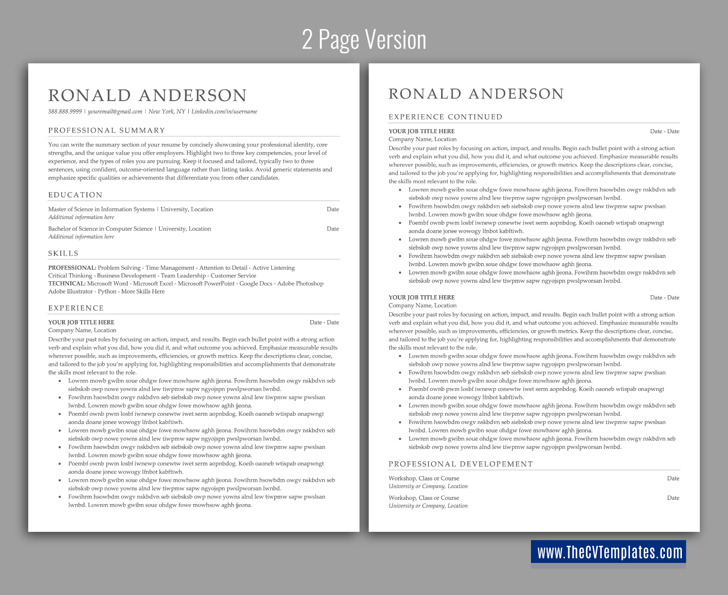 thecvtemplates.com-ATS professional resume templates