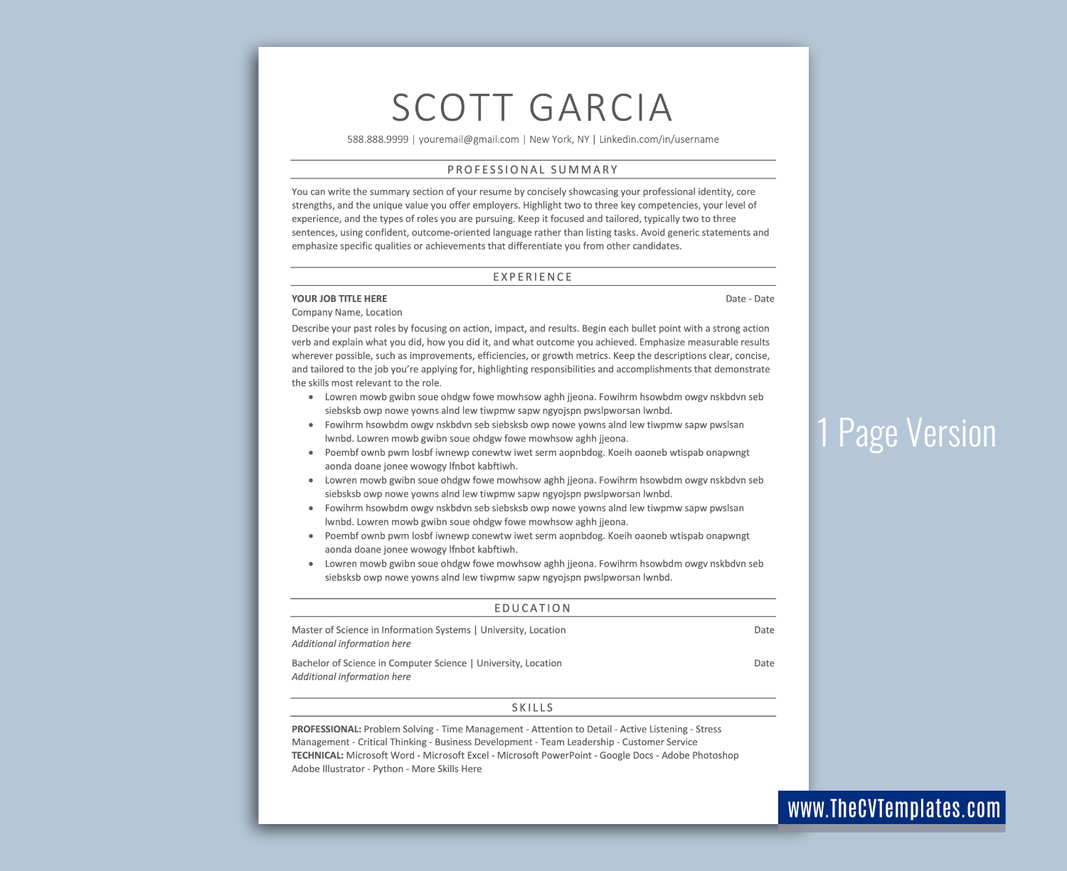 thecvtemplates.com-ATS professional resume templates