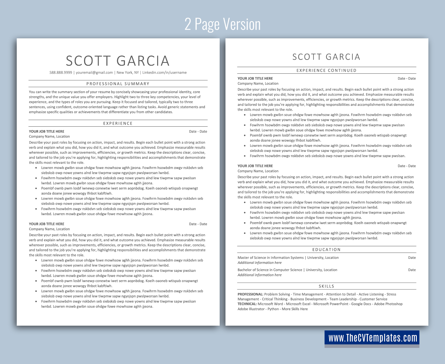 thecvtemplates.com-ATS professional resume templates