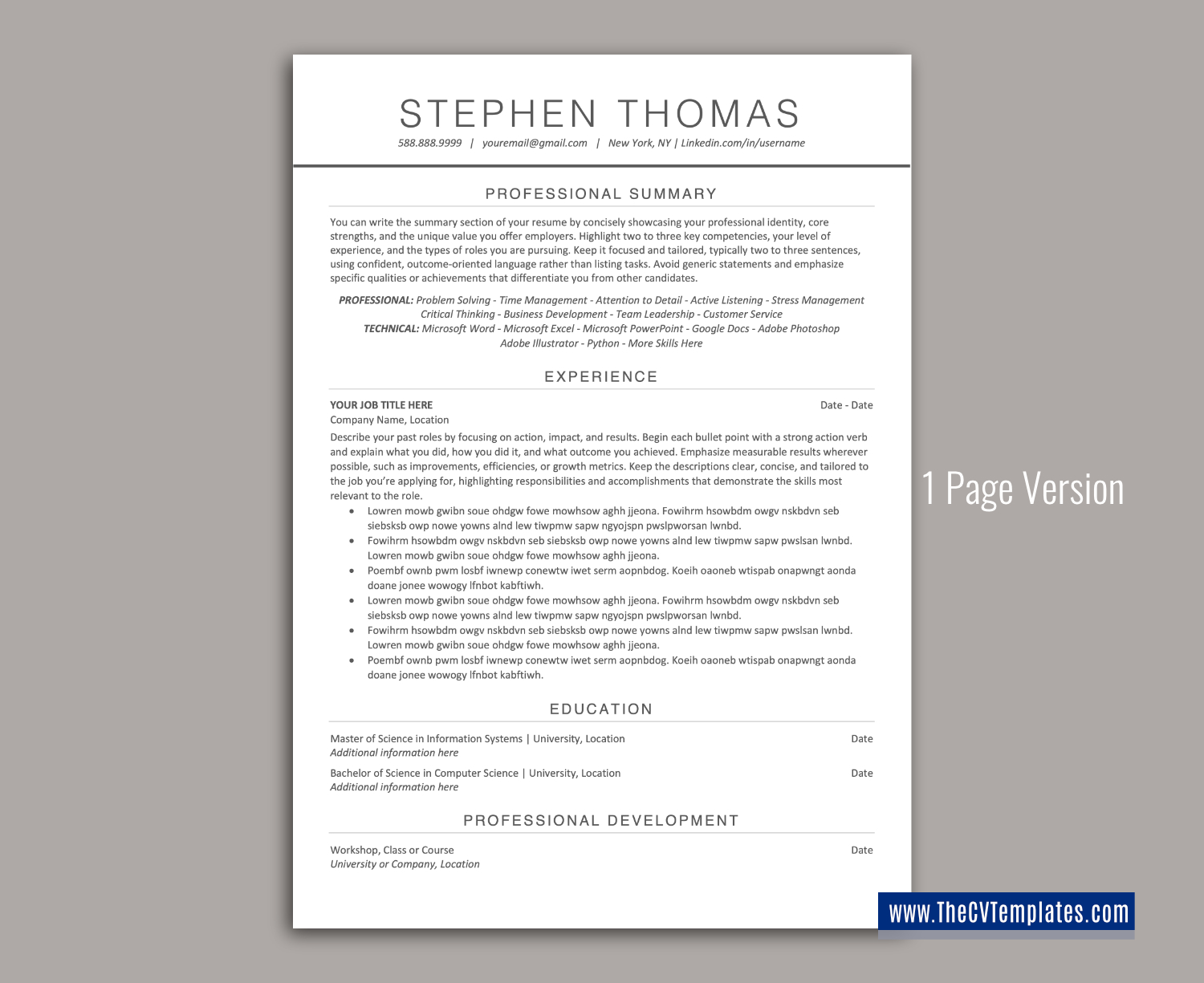 thecvtemplates.com-ATS professional resume templates