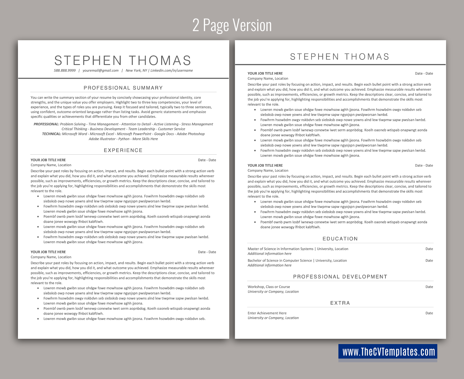 thecvtemplates.com-ATS professional resume templates