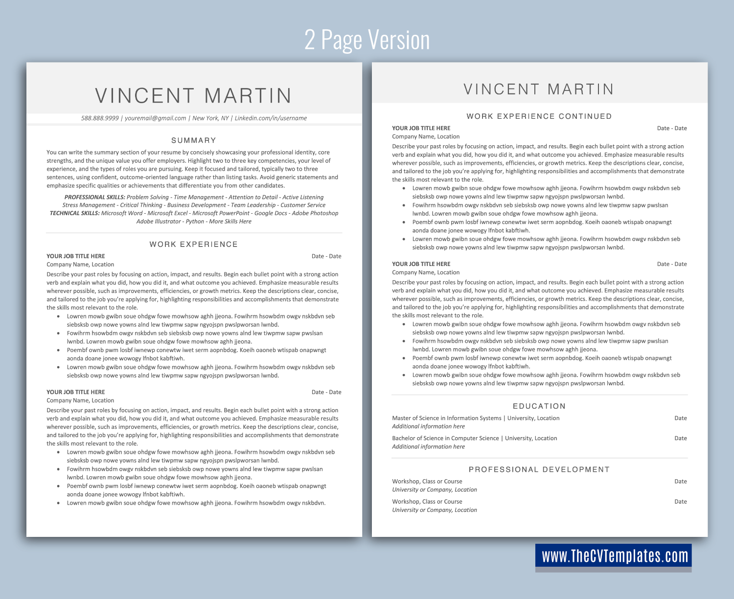 thecvtemplates.com-ATS professional resume templates