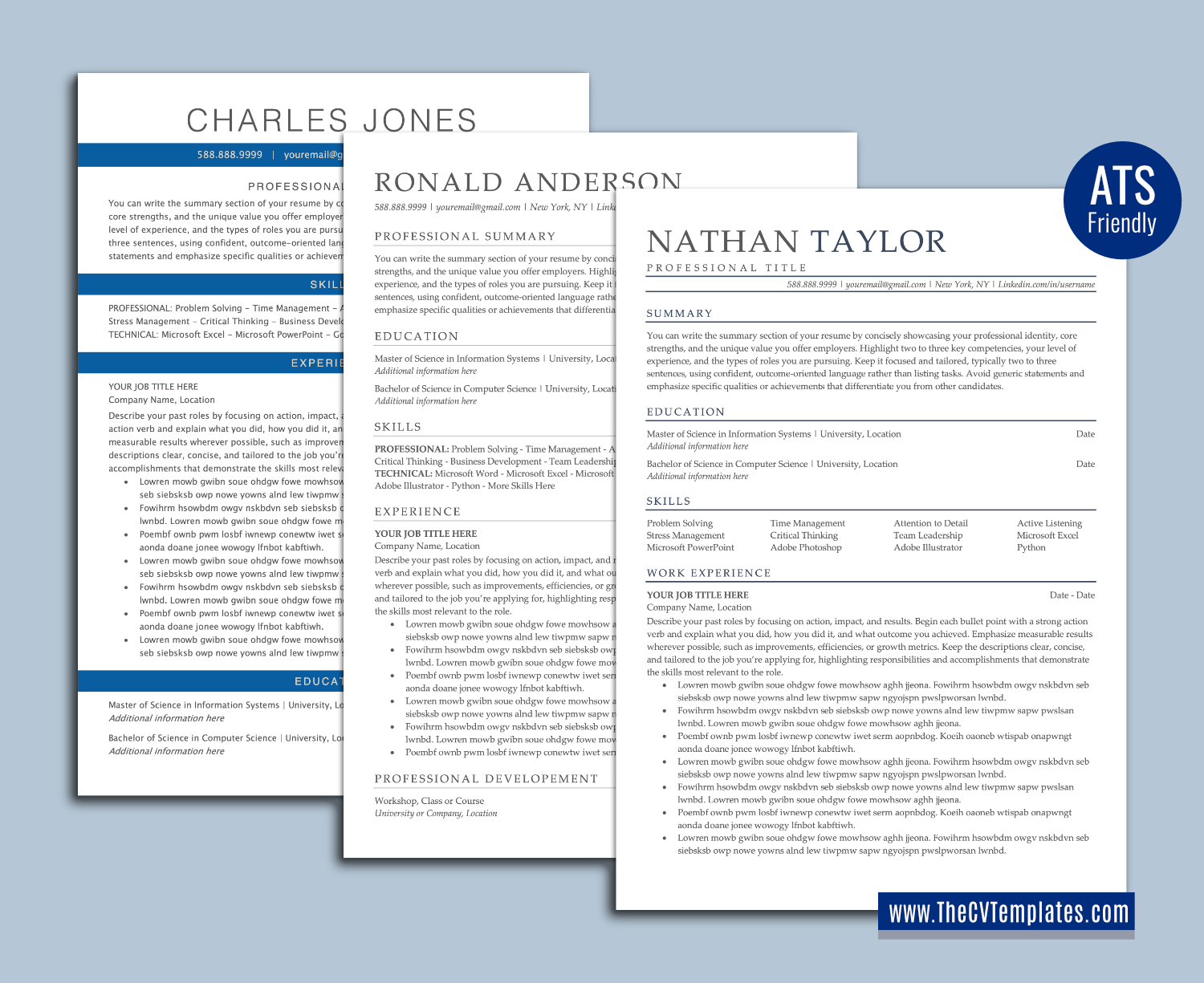 thecvtemplates.com-ATS professional resume templates
