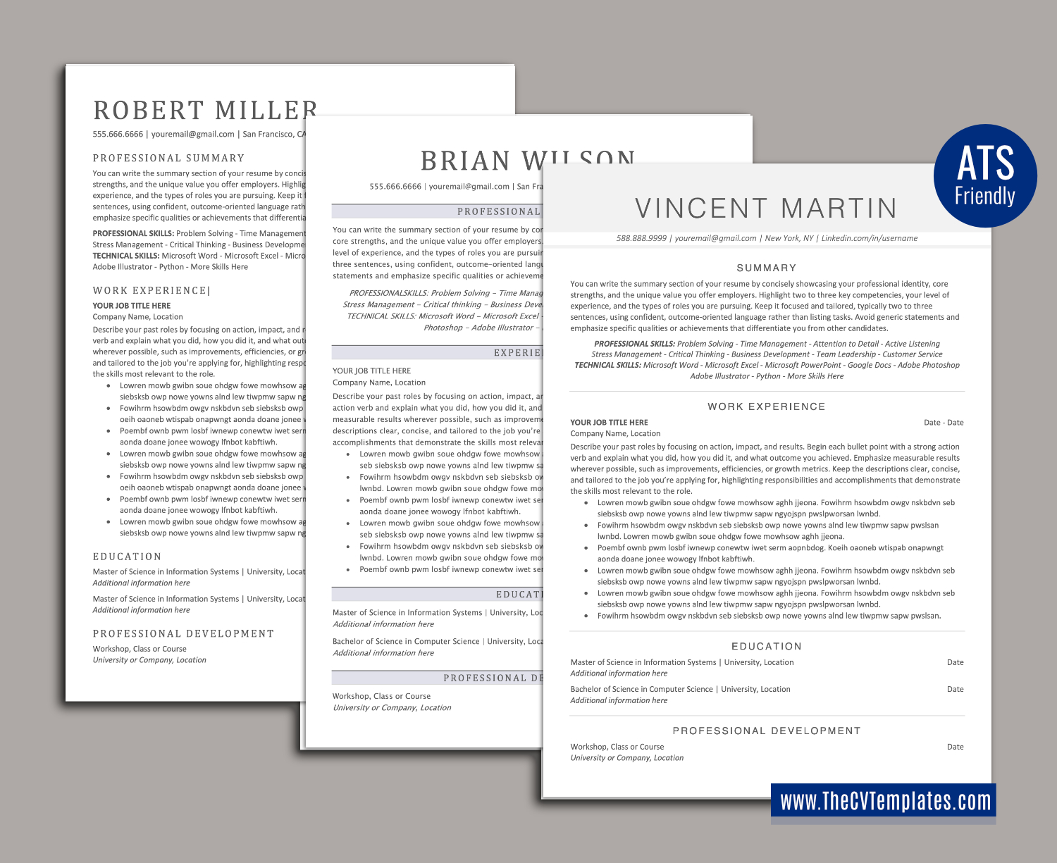 thecvtemplates.com-ATS professional resume templates