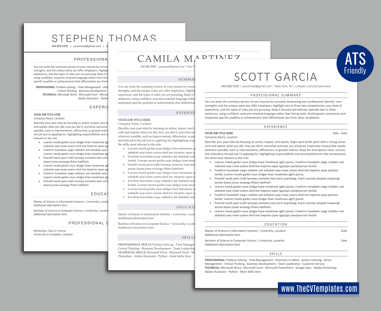 thecvtemplates.com-ATS professional resume templates
