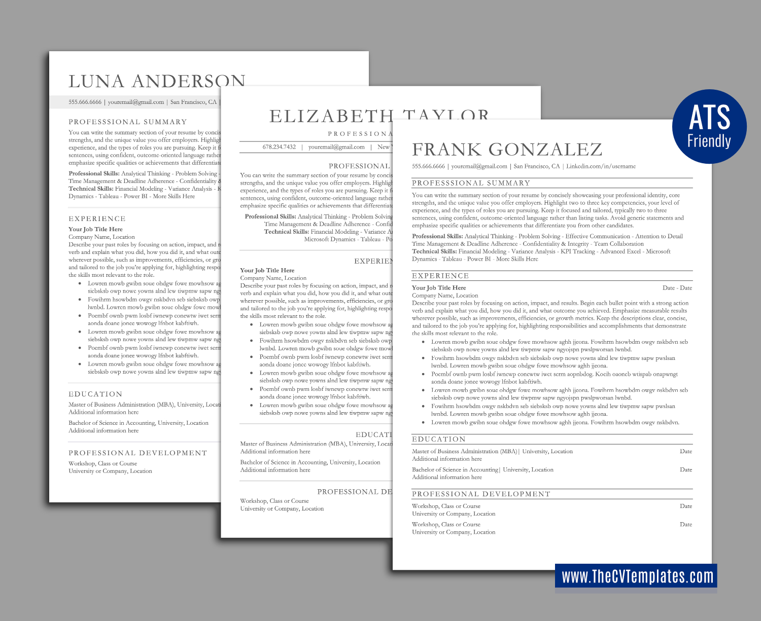 thecvtemplates.com-ATS professional resume templates